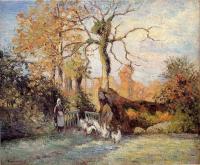 Pissarro, Camille - The Goose Girl at Montfoucault, White Frost